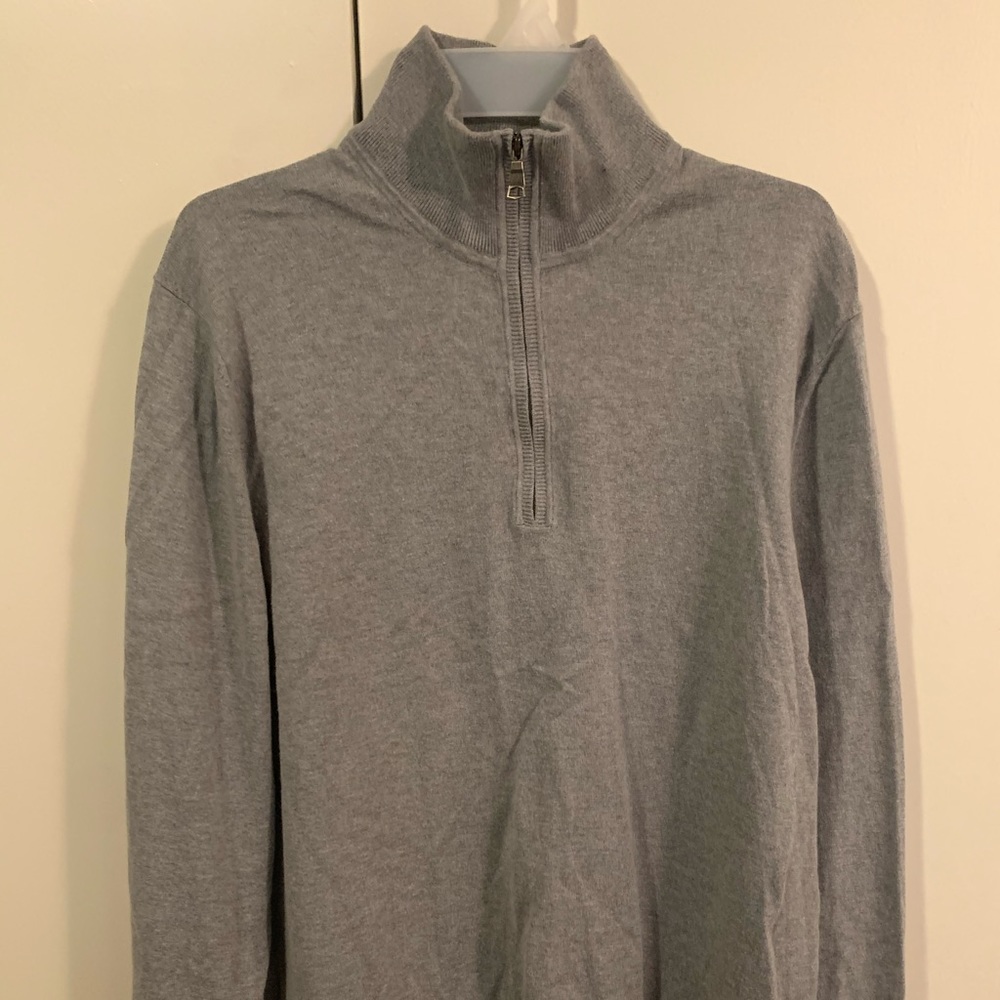 Banana Republic Gray Quarter Zip Sweater